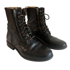Frye Mens Tyler Double Zip Combat Boots Size 10 Black